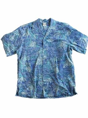 Go Barefoot Mens Traditional Hawaiian Shirt Size XLT Cotton/Rayon Blend